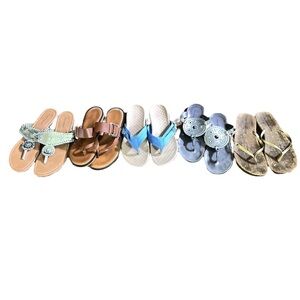 Size 7 and 7 1/2 flip flop sandal lot